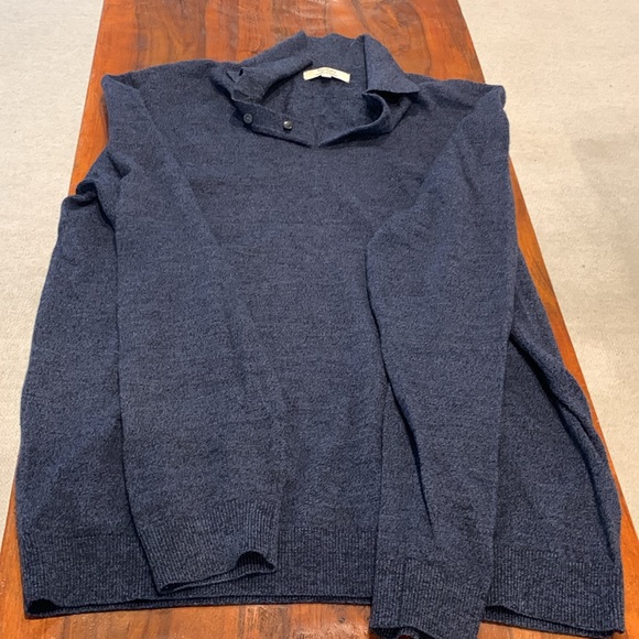 Turnbury blue heathered sweater with button details - Picture 4 of 5